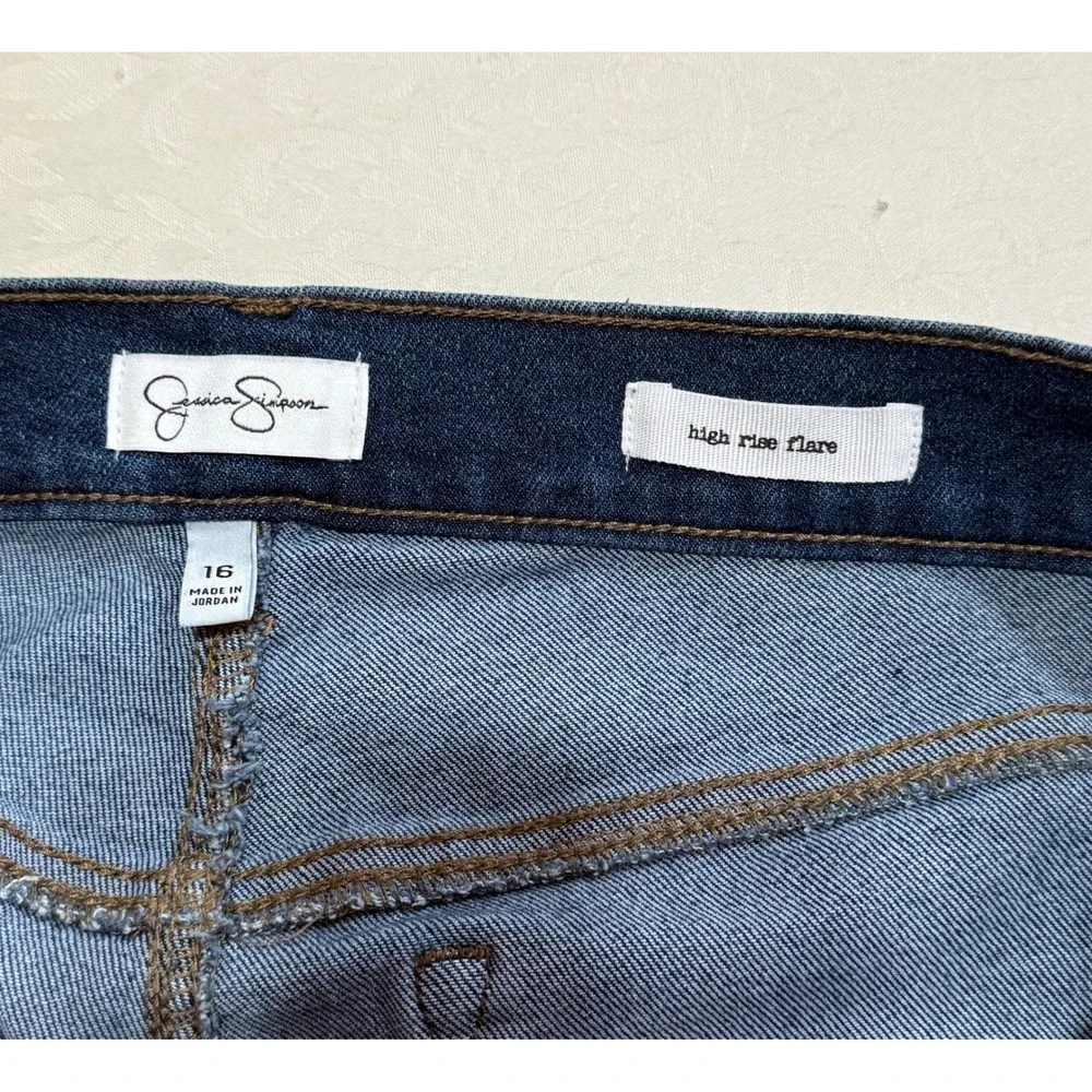 Jessica Simpson Women's High Rise Flare Jeans‎ Dark Wash Size 16 Capsule Stretch